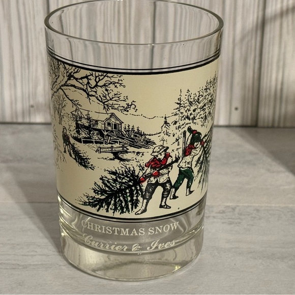 4- Arbys Collector's Series 1978 & 1981 Currier & Ives Christmas Holiday Glasses - Picture 2 of 5